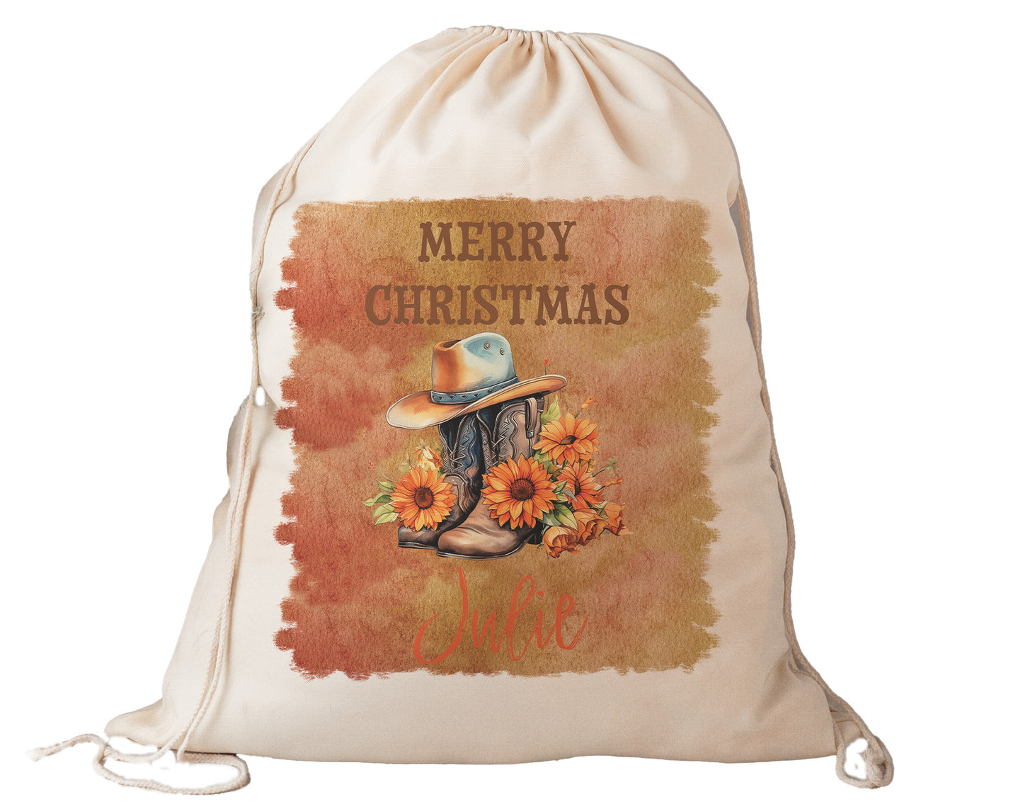 Personalised Santa Sack, Country Christmas, Our Largest Size, 60cm x 70cm