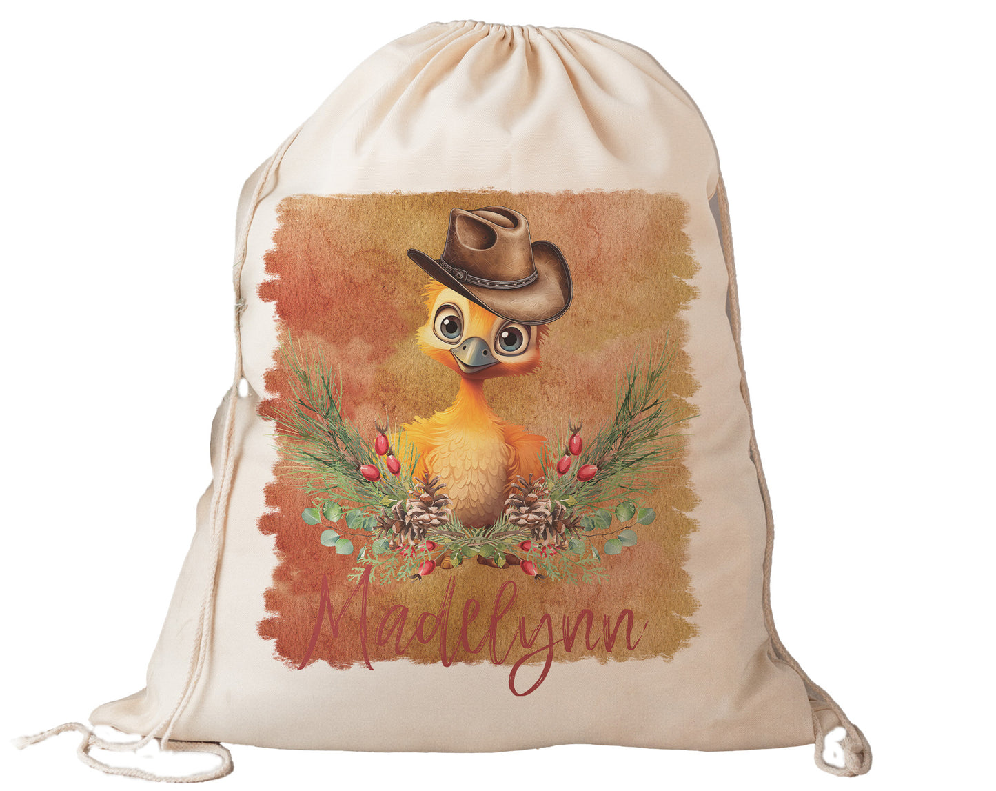 Personalised Santa Sack, Australian Animals Country Christmas, Our Largest Size, 60cm x 70cm