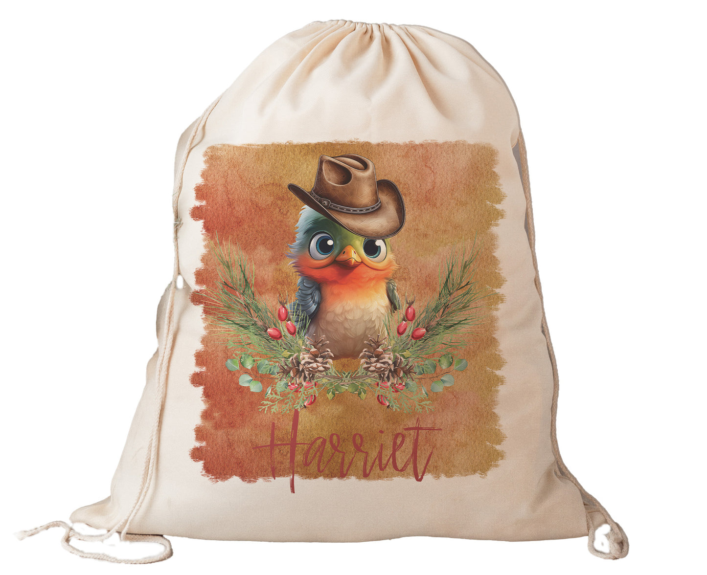 Personalised Santa Sack, Australian Animals Country Christmas, Our Largest Size, 60cm x 70cm