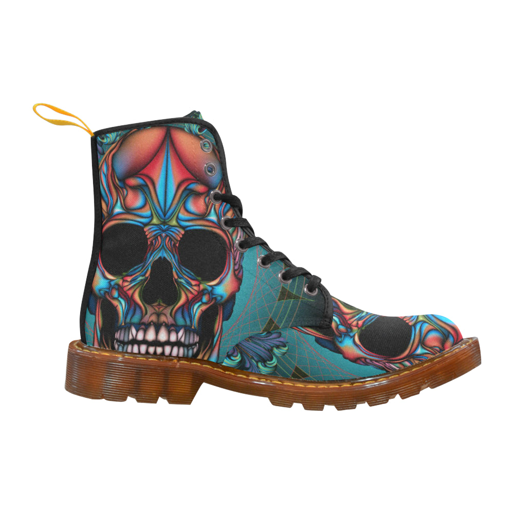 Martin Boots For Women Colourful Skull