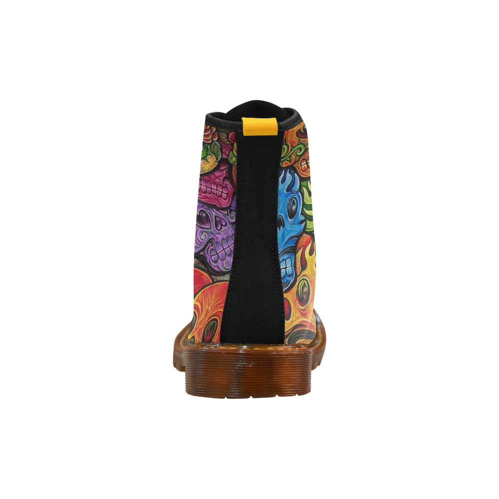polychrome skull Martin Boots For Men Model 1203H