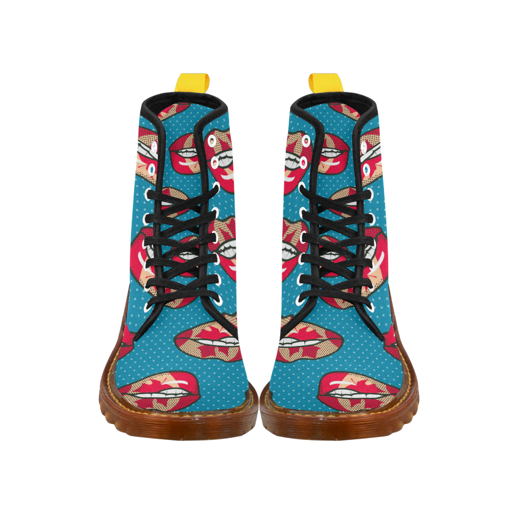 lip pattern with canadian flag honey Martin Boots For Men Model 1203H