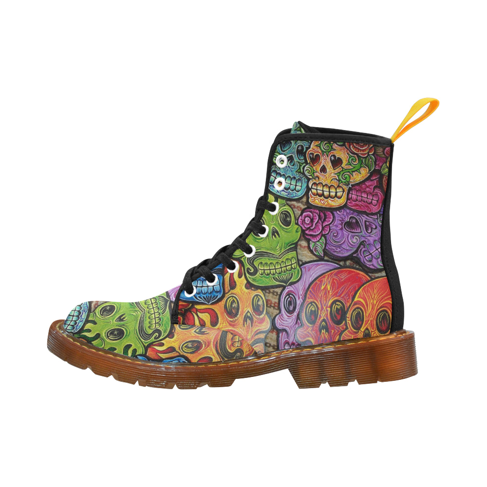 polychrome skull Martin Boots For Men Model 1203H
