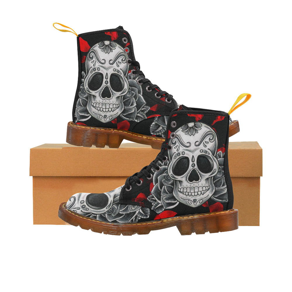 Sugar Skull Rose Martin Boots For Women Model 1203H