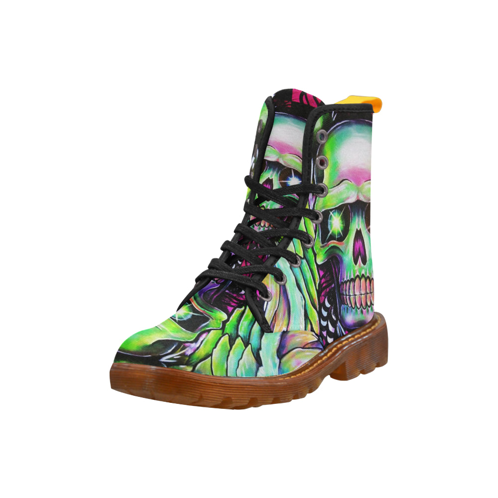 Green skull Martin Boots For Women Model 1203H