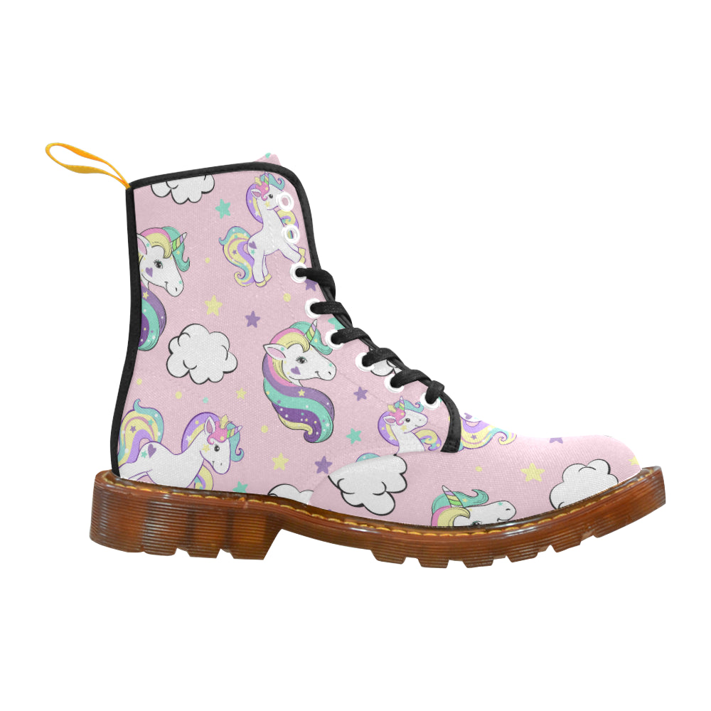 Martin Boots For Women Beautiful unicorns and clouds