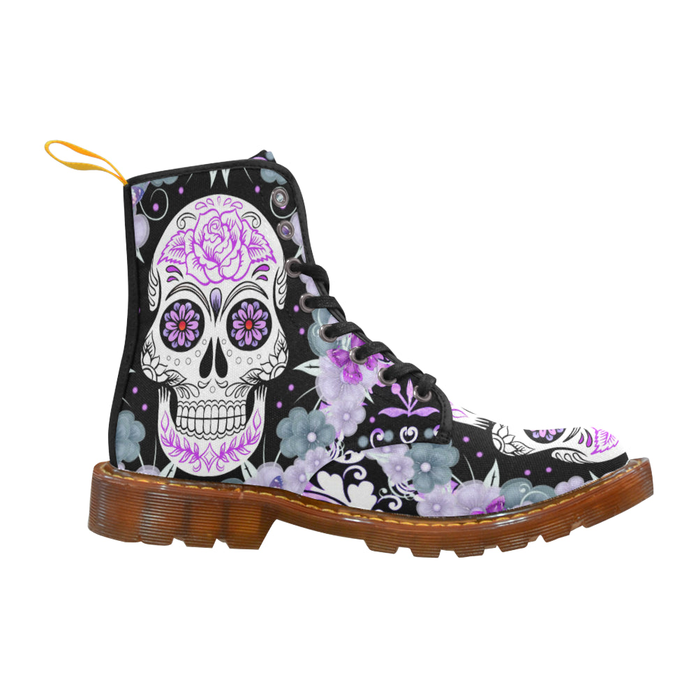 flower skull Martin Boots For Men Model 1203H