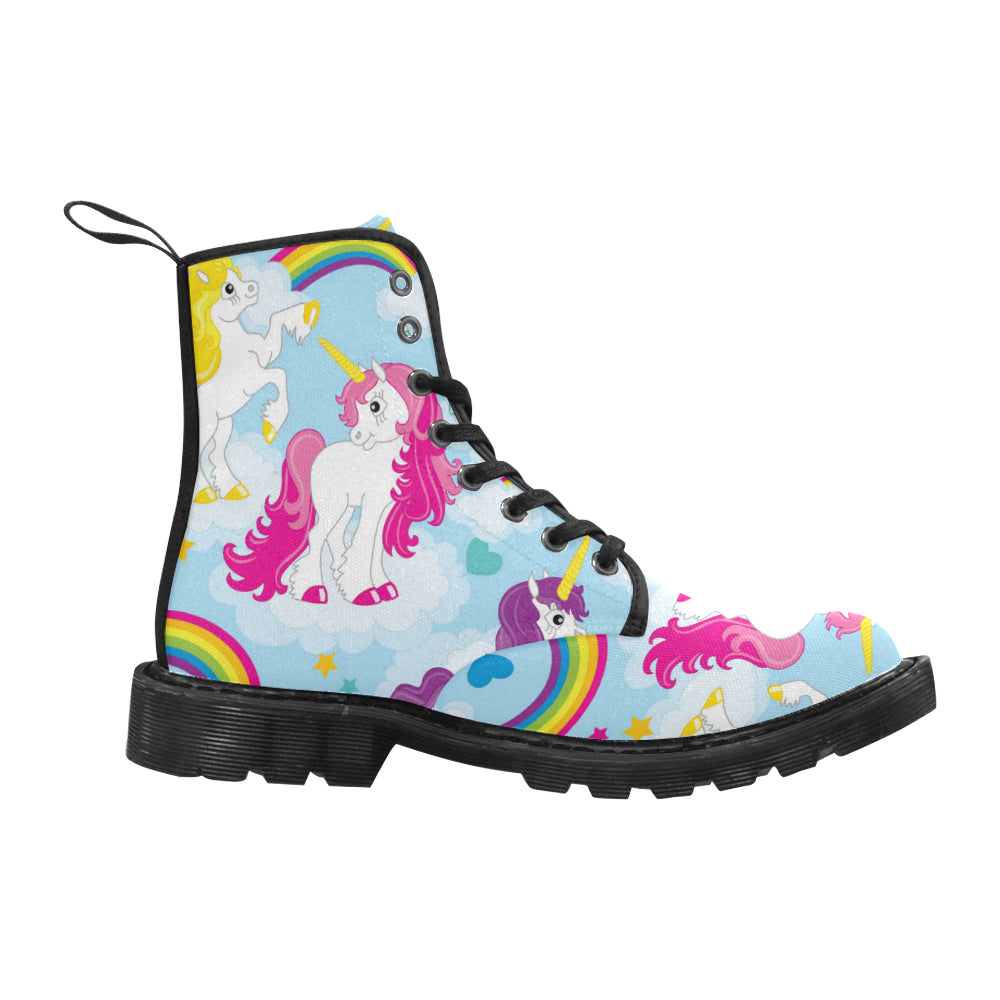 le unicorn Martin Boots for Women (Black) (Model 1203H)