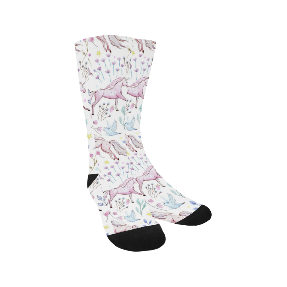 Watercolor pattern unicorns Trouser Socks