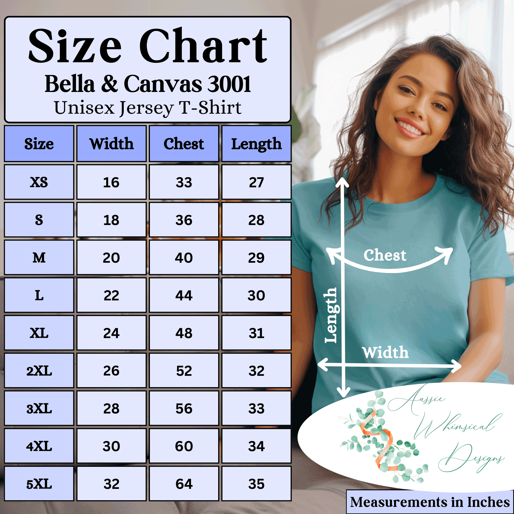 3001 sixing chart