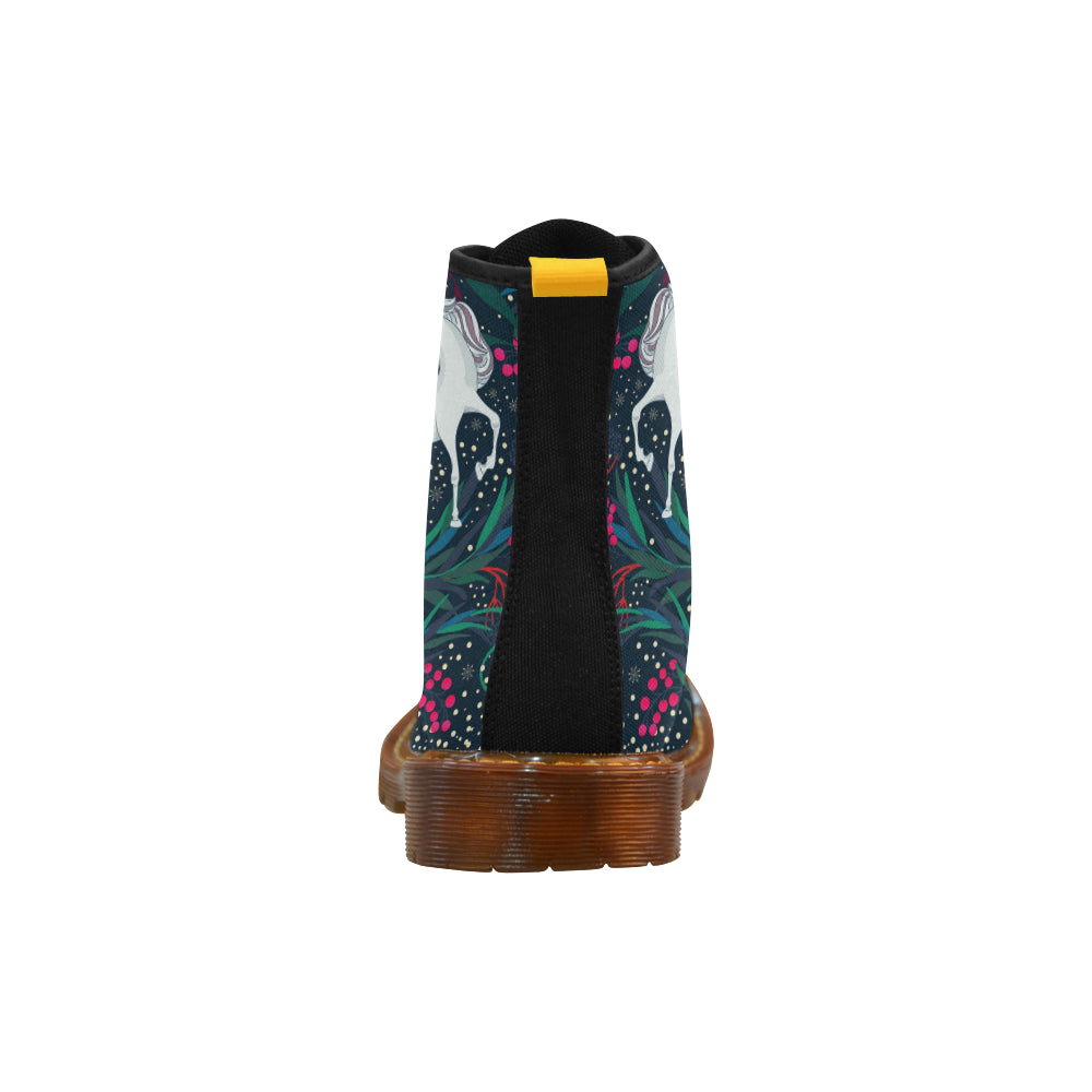 Fairy magic seamless vector pattern with unicorns Martin Boots For Women Model 1203H