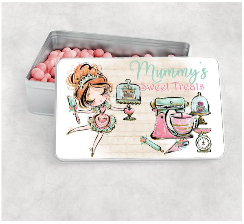 Sweet treats personalised aluminium tin