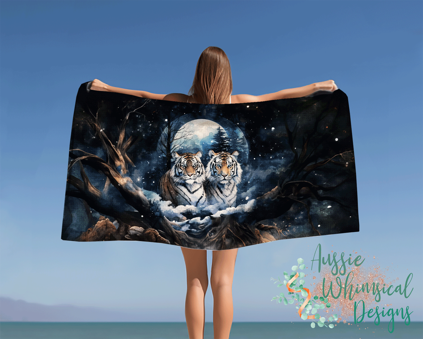 Beach Towel, Tigers, Polycotton Towel