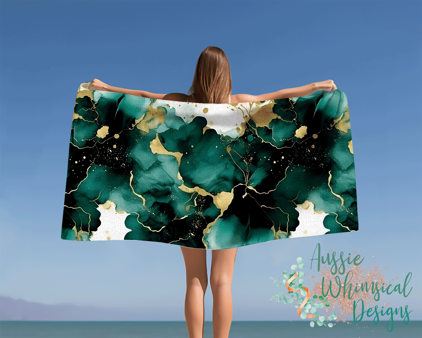 Beach Towel, Alcohol Ink Polycotton Towel