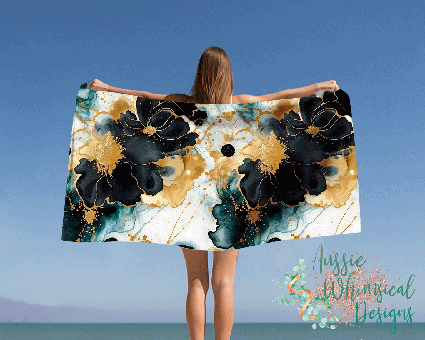 Beach Towel, Alcohol Ink Polycotton Towel