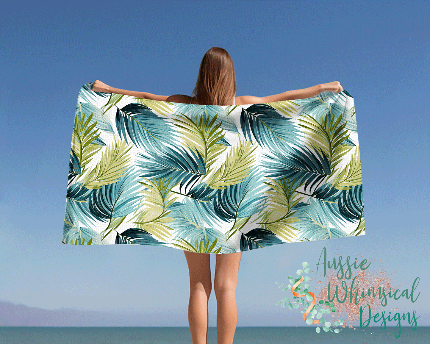 Beach Towel, Leaves, Polycotton Towel