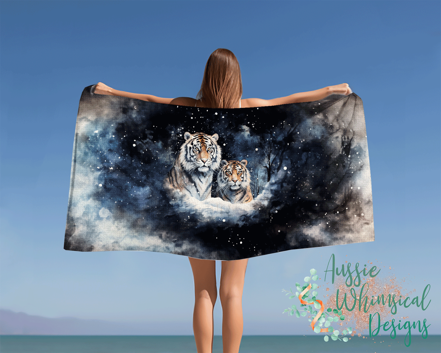 Beach Towel, Tigers, Polycotton Towel