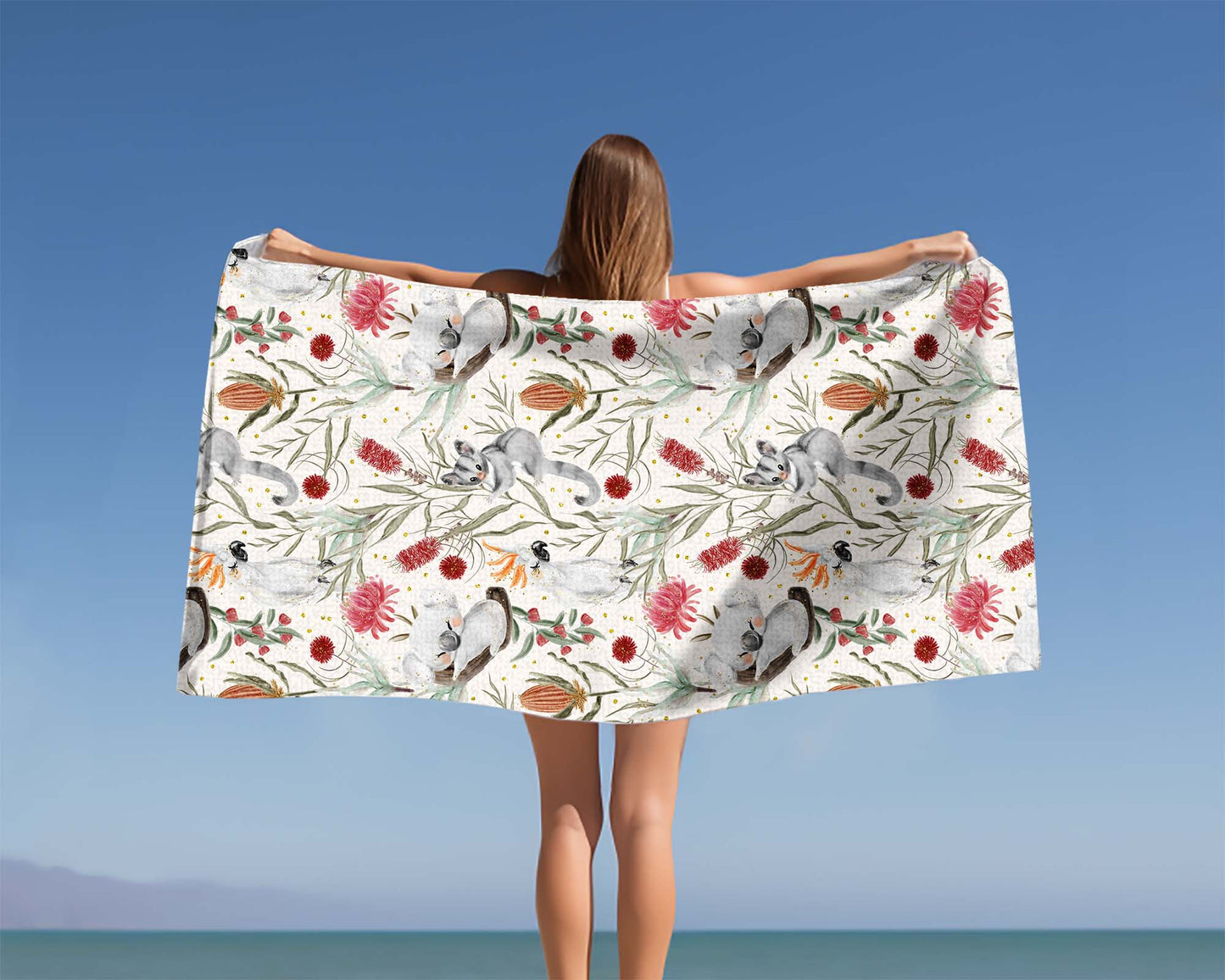 Beach Towel, Australian Animals, Polycotton Towel