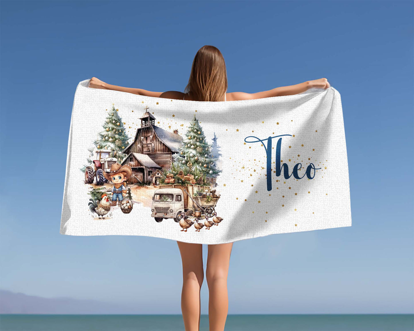 Beach Towel, Country Western Cowboy, Polycotton Towel