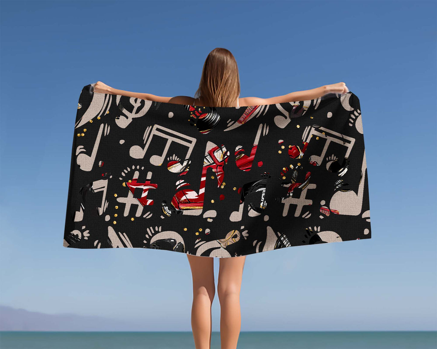 Beach Towel, Music, Polycotton Towel