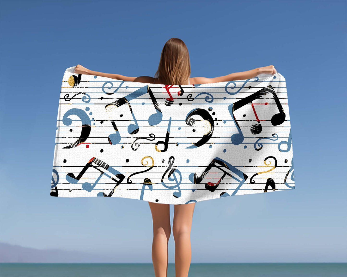 Beach Towel, Music, Polycotton Towel