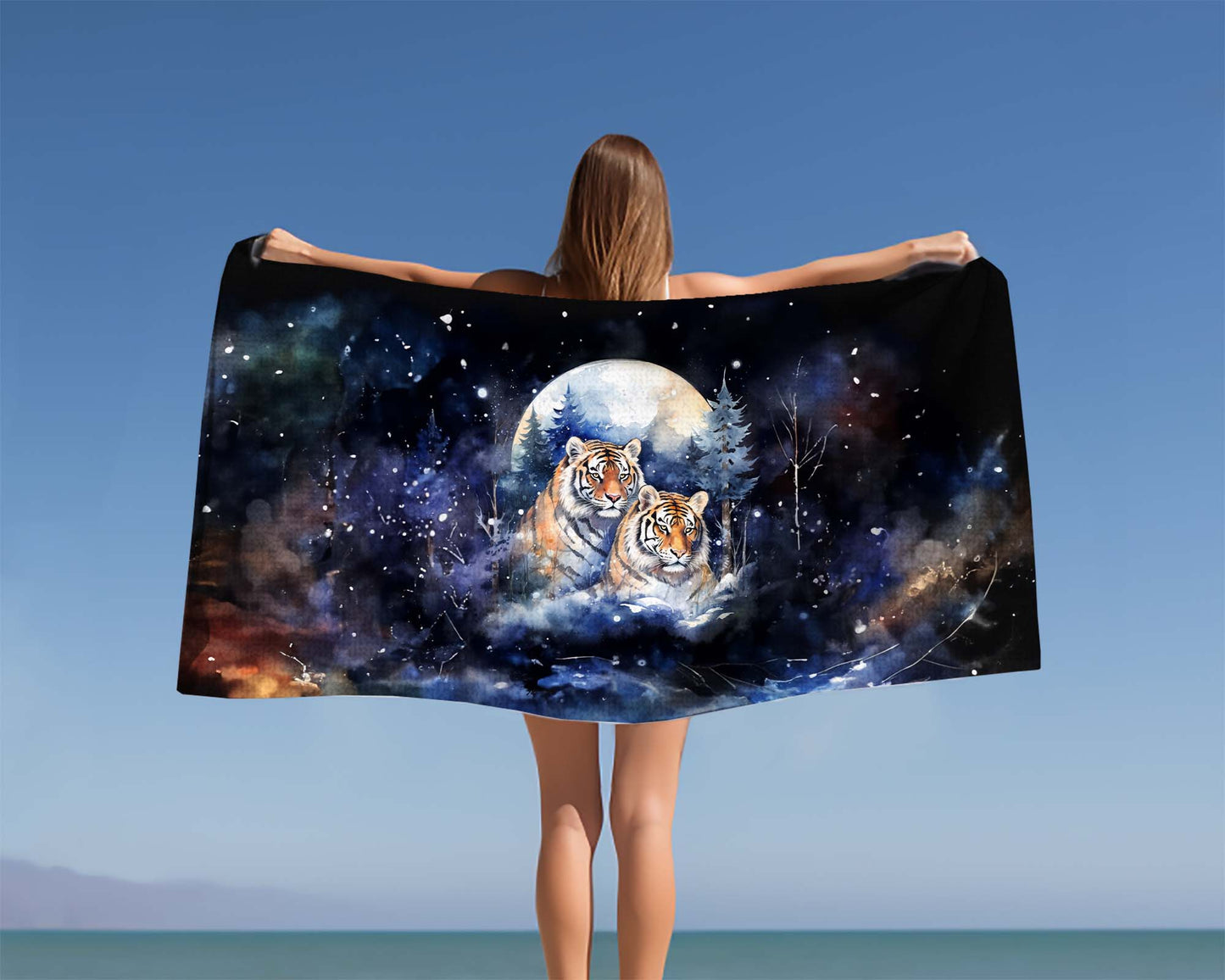 Beach Towel, Tigers, Polycotton Towel