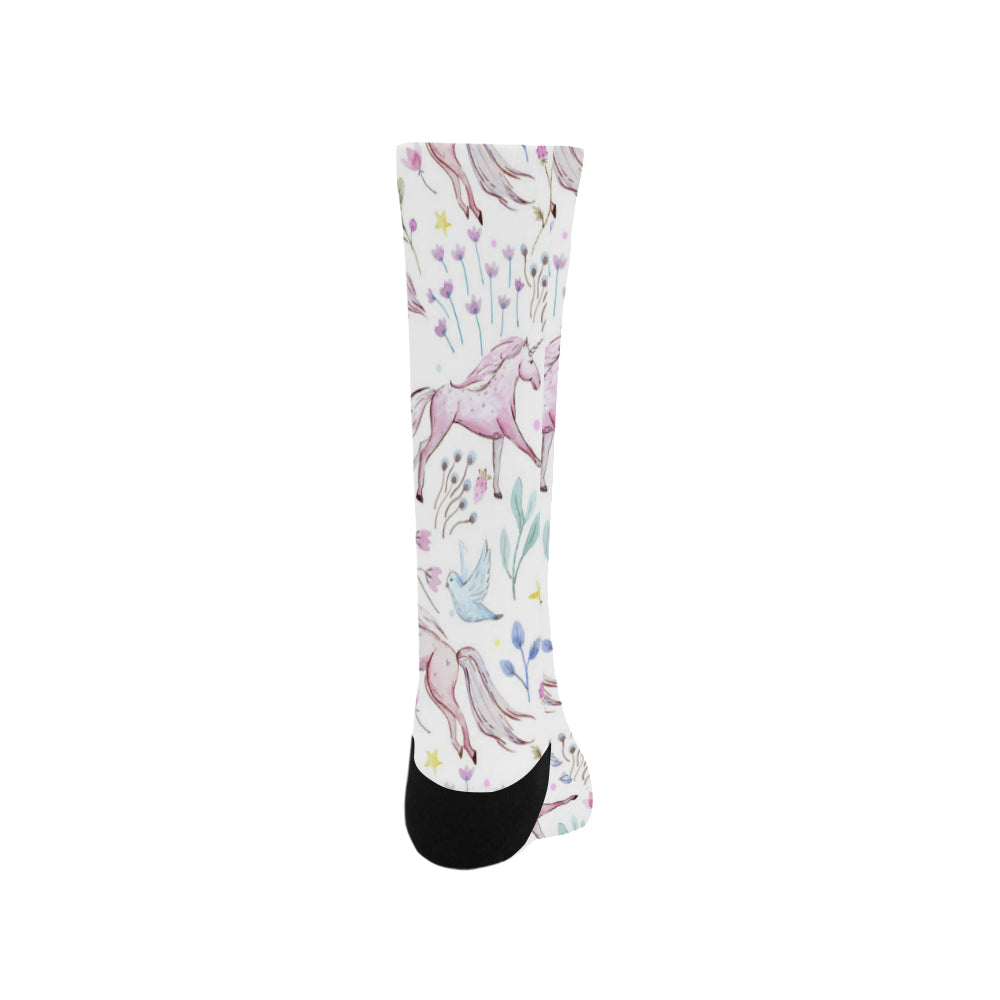 Watercolor pattern unicorns Trouser Socks