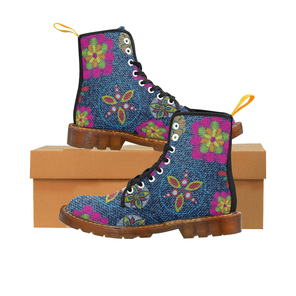 flower jeans Martin Boots For Women Model 1203H