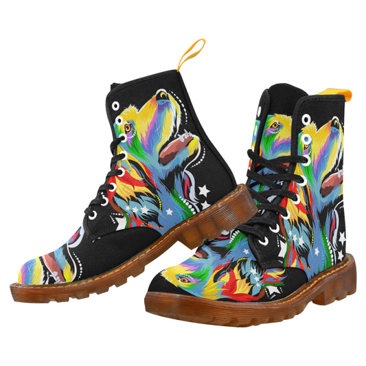 Martin Boots For Men dog in the style of pop art