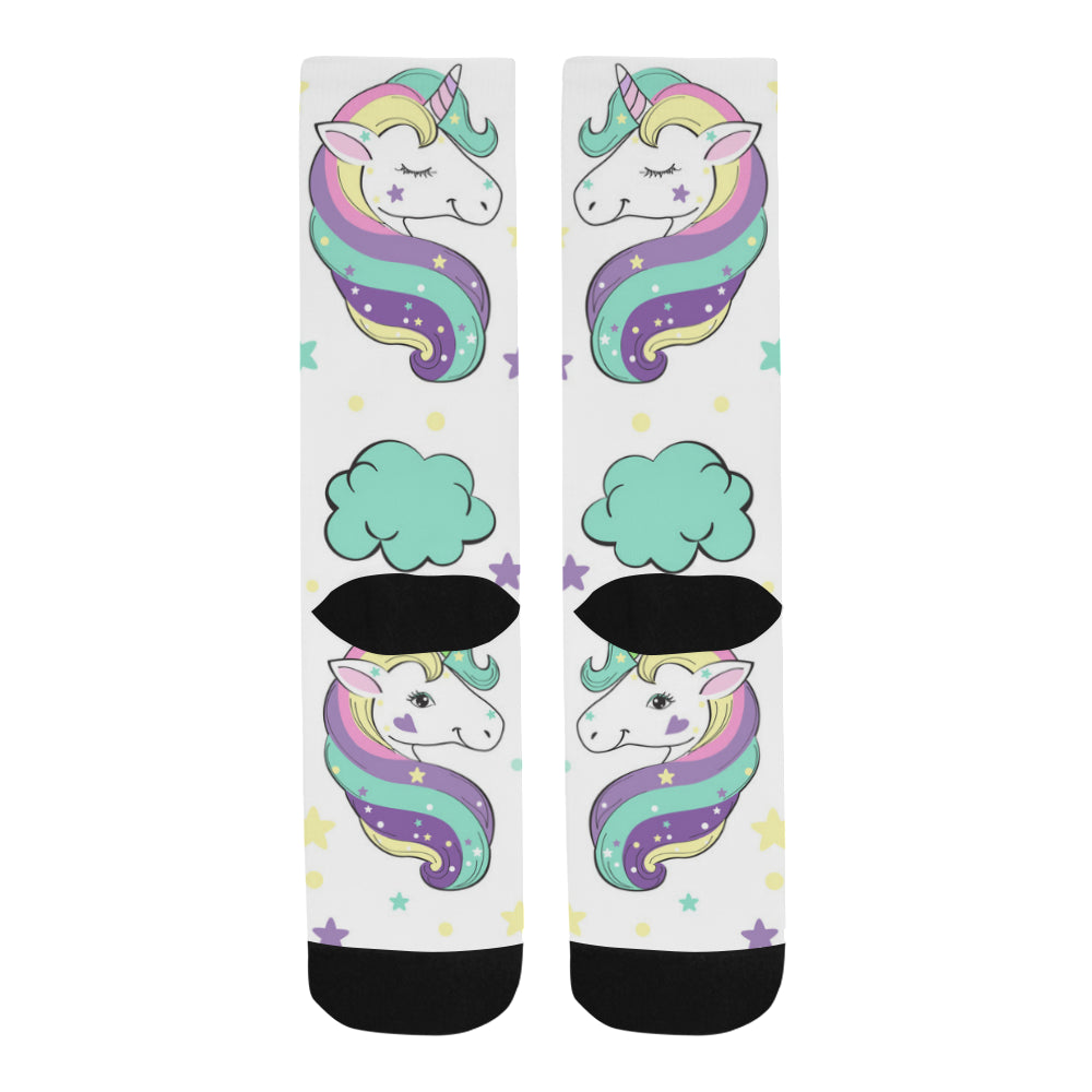 Unicorn in the clouds Pop Art Trouser Socks