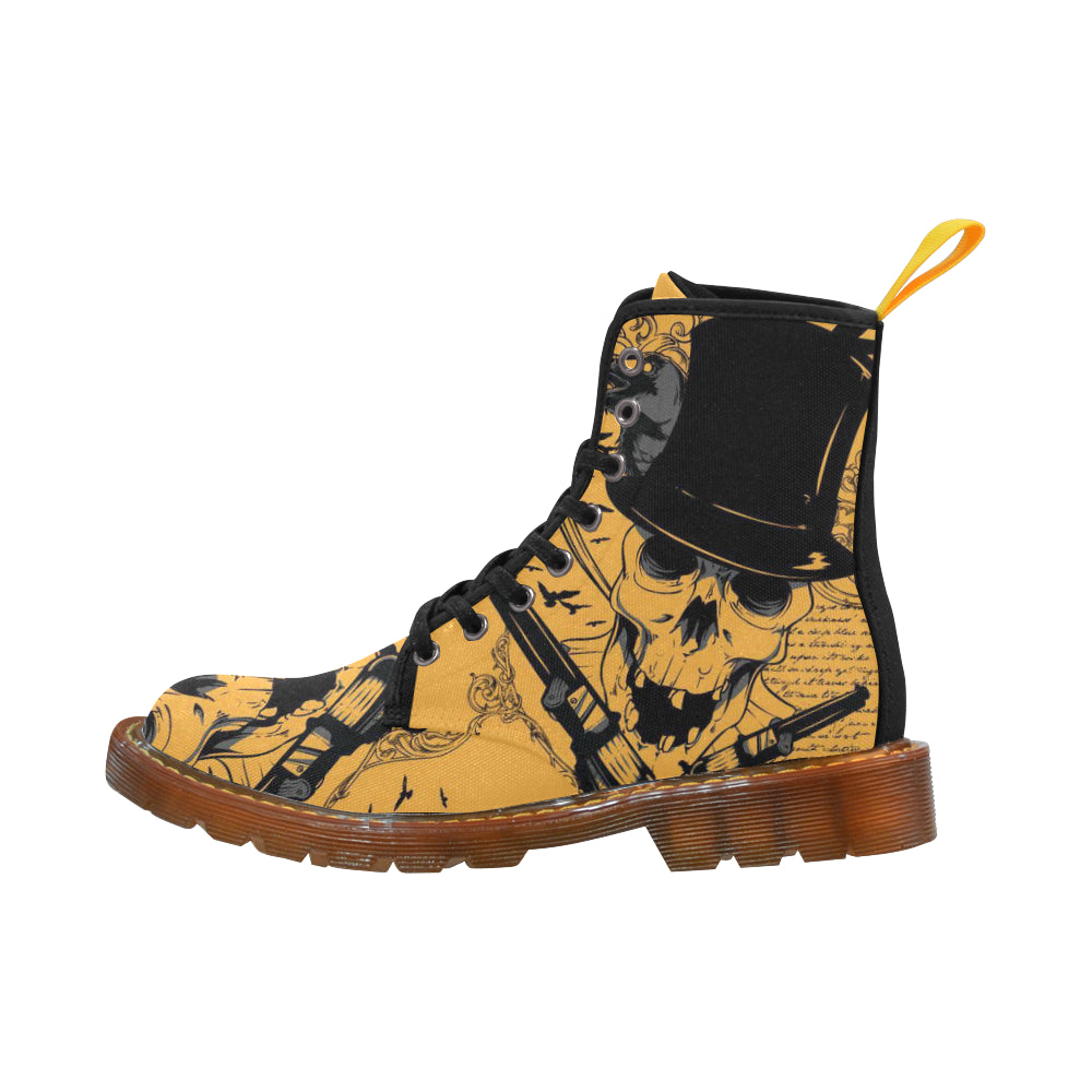 gun and skull Martin Boots For Women Model 1203H