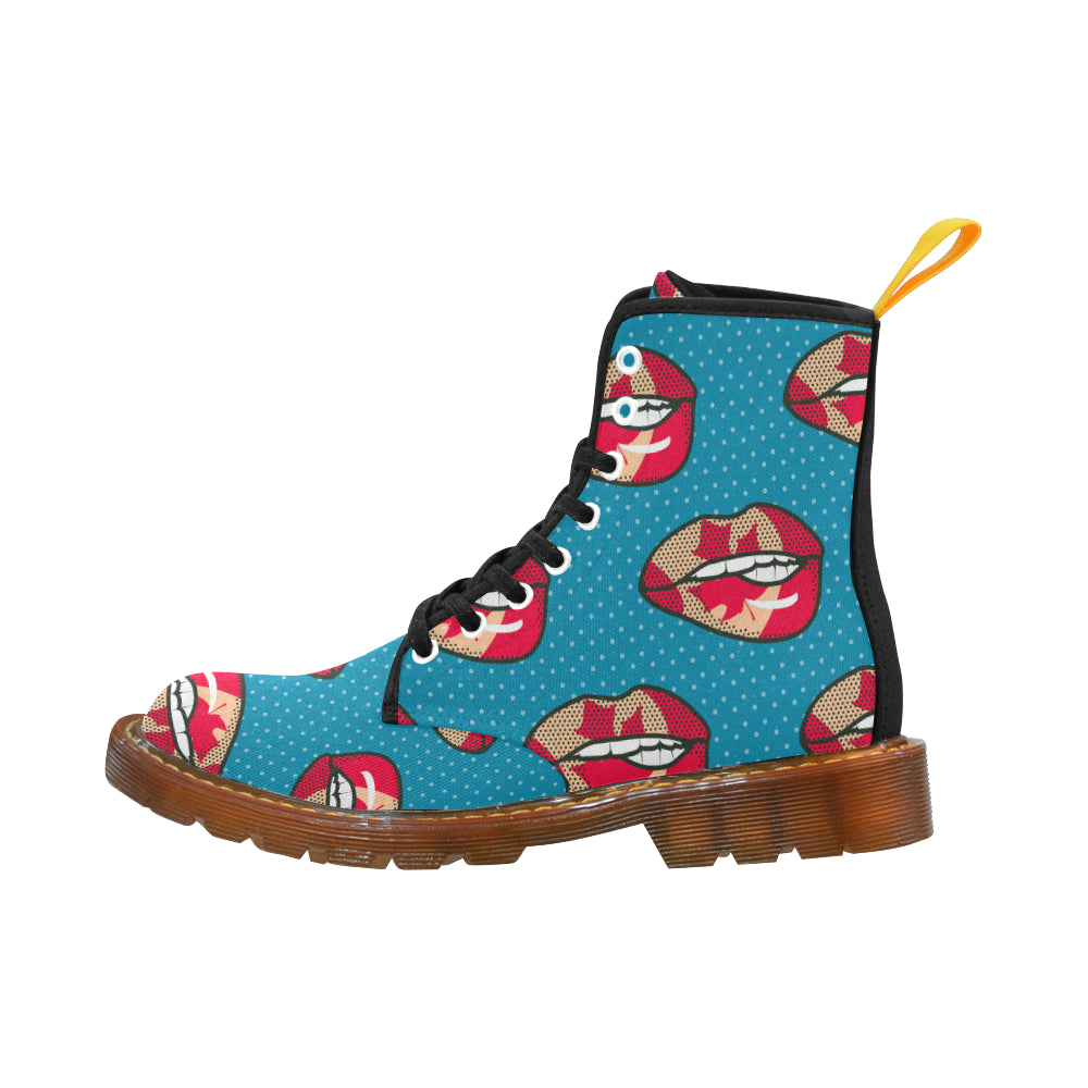 lip pattern with canadian flag honey Martin Boots For Men Model 1203H