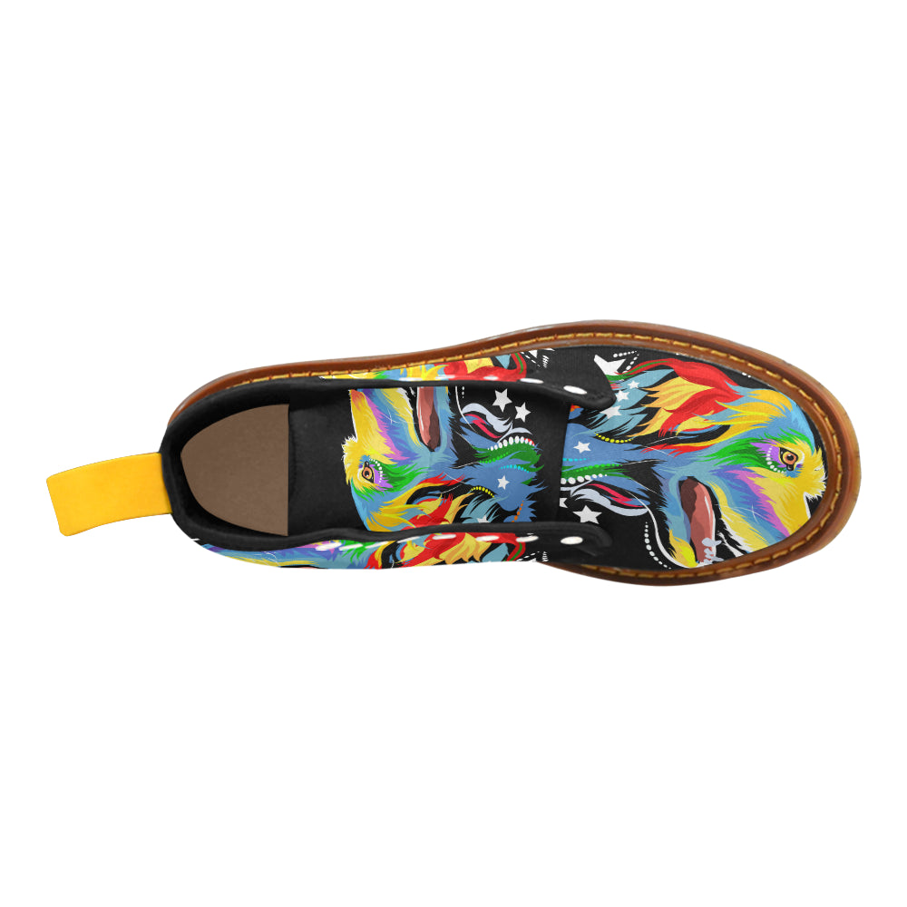 Martin Boots For Men dog in the style of pop art