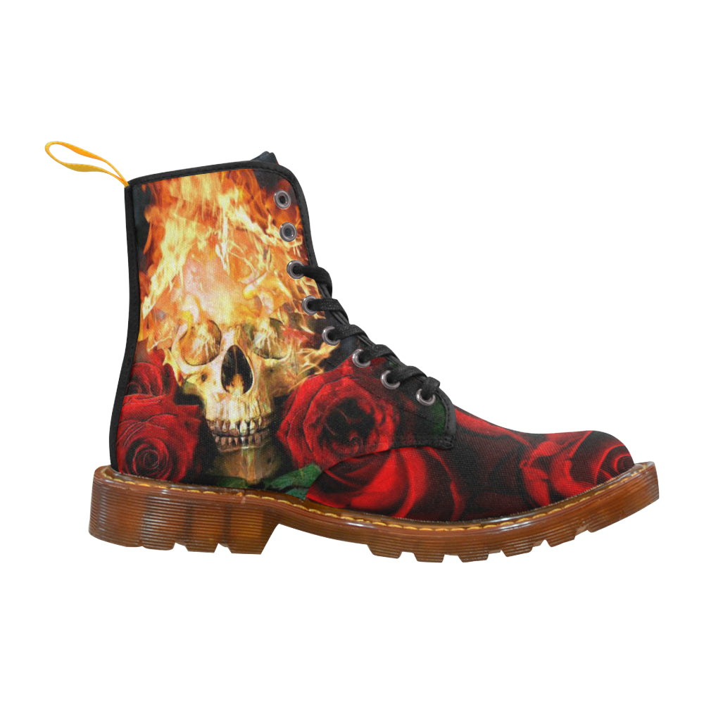 fire and skull Martin Boots For Women Model 1203H