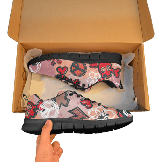 Hand Drawn Design honey Women's Breathable Running Shoes (Model 055)