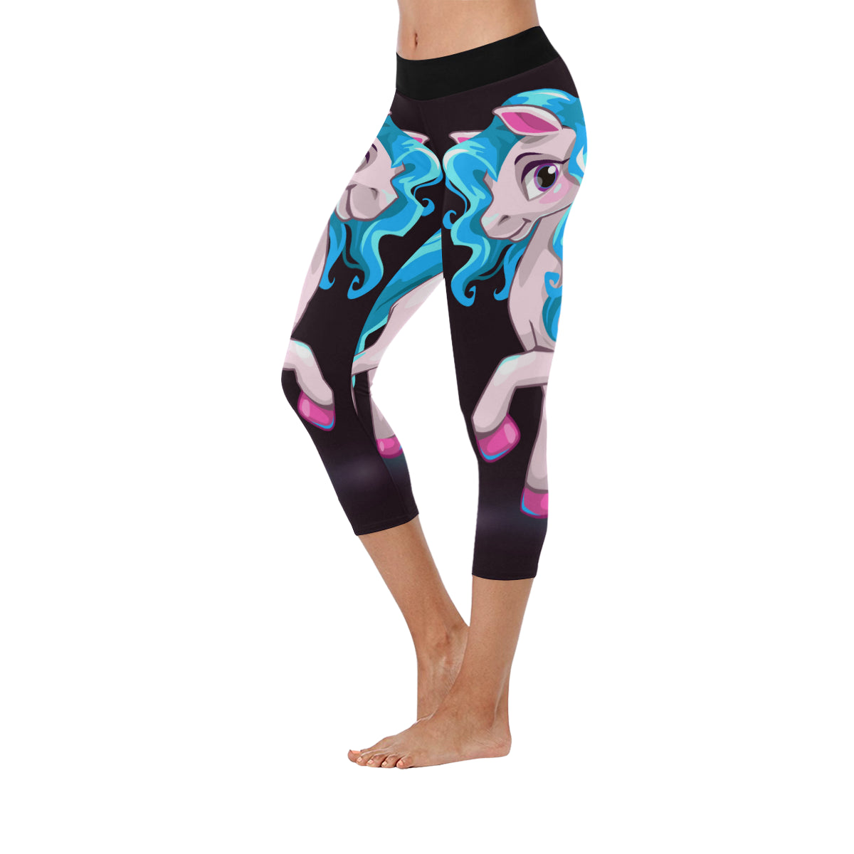 unicorn Women's Low Rise Capri Leggings (Invisible Stitch)