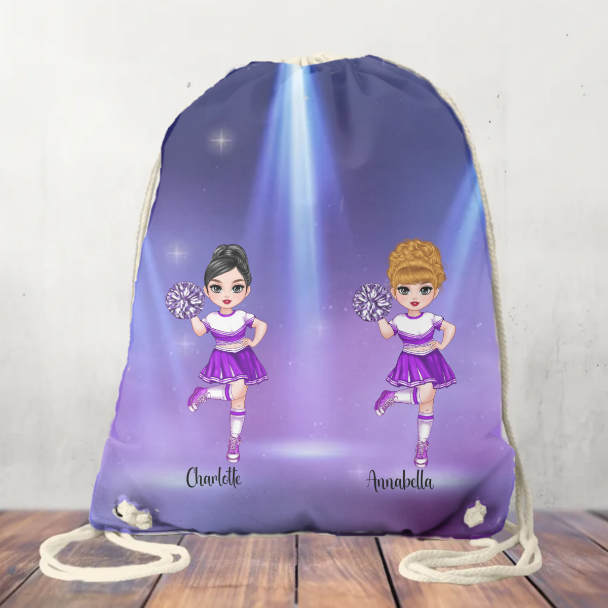 Canvas Drawstring Bag Personalised Cheer