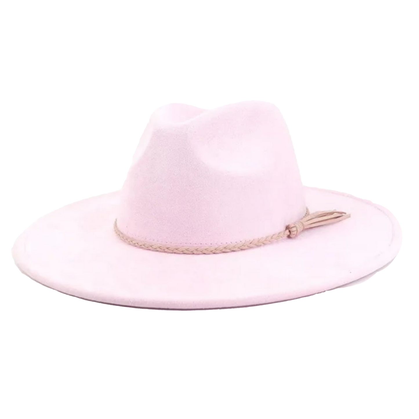 Classic Fedora-Style Vegan Suede Cowboy Hat – Adjustable & Stylish Polyester & Cotton