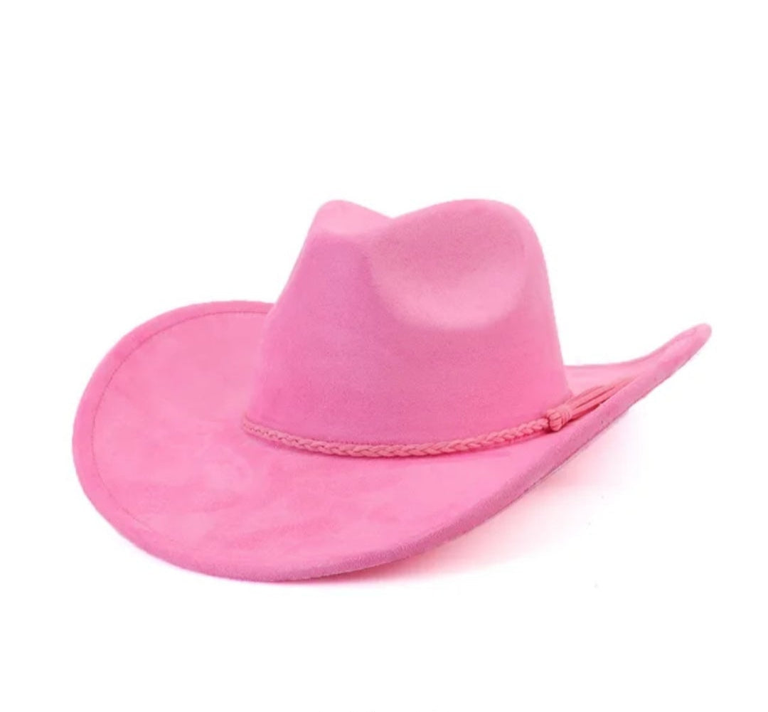 Classic Fedora-Style Cowboy Hat – Adjustable & Stylish Cowboy Style-Bobby Pink