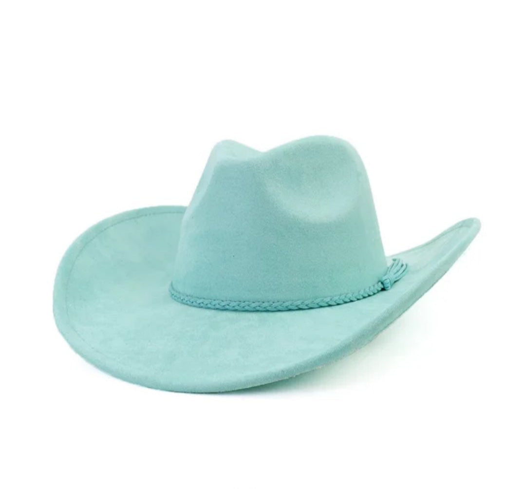Classic Fedora-Style Cowboy Hat – Adjustable & Stylish Cowboy Style-Mint Green