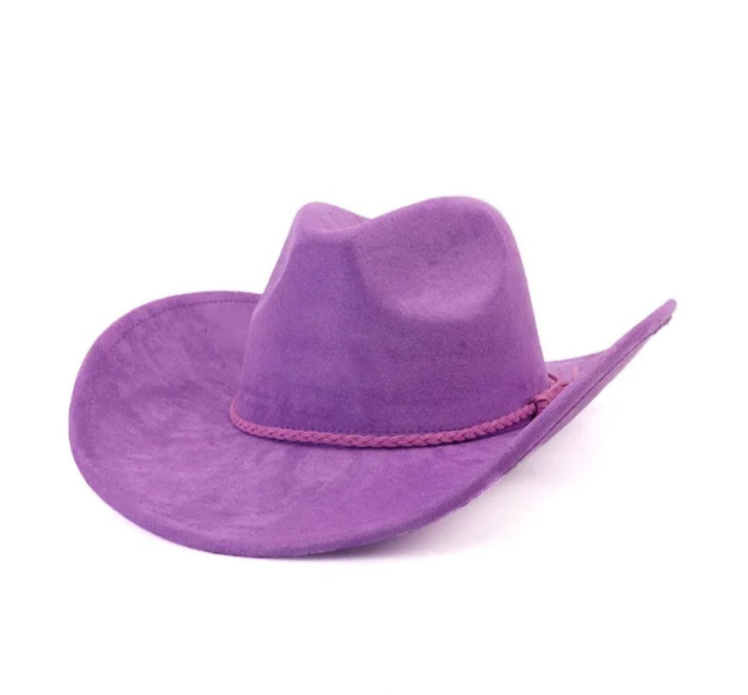 Classic Fedora-Style Cowboy Hat – Adjustable & Stylish Cowboy Style-Purple