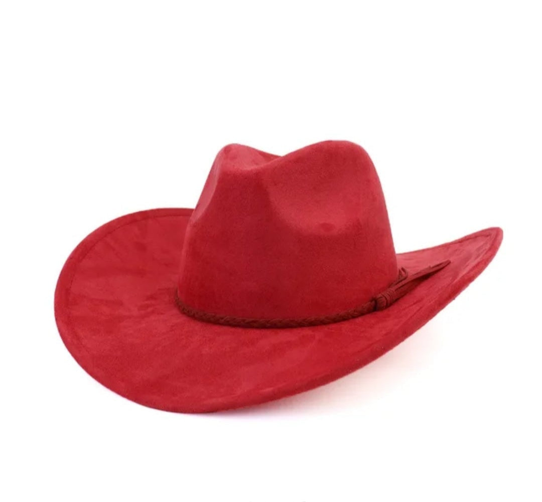 Classic Fedora-Style Cowboy Hat – Adjustable & Stylish Cowboy Style-Wine Red