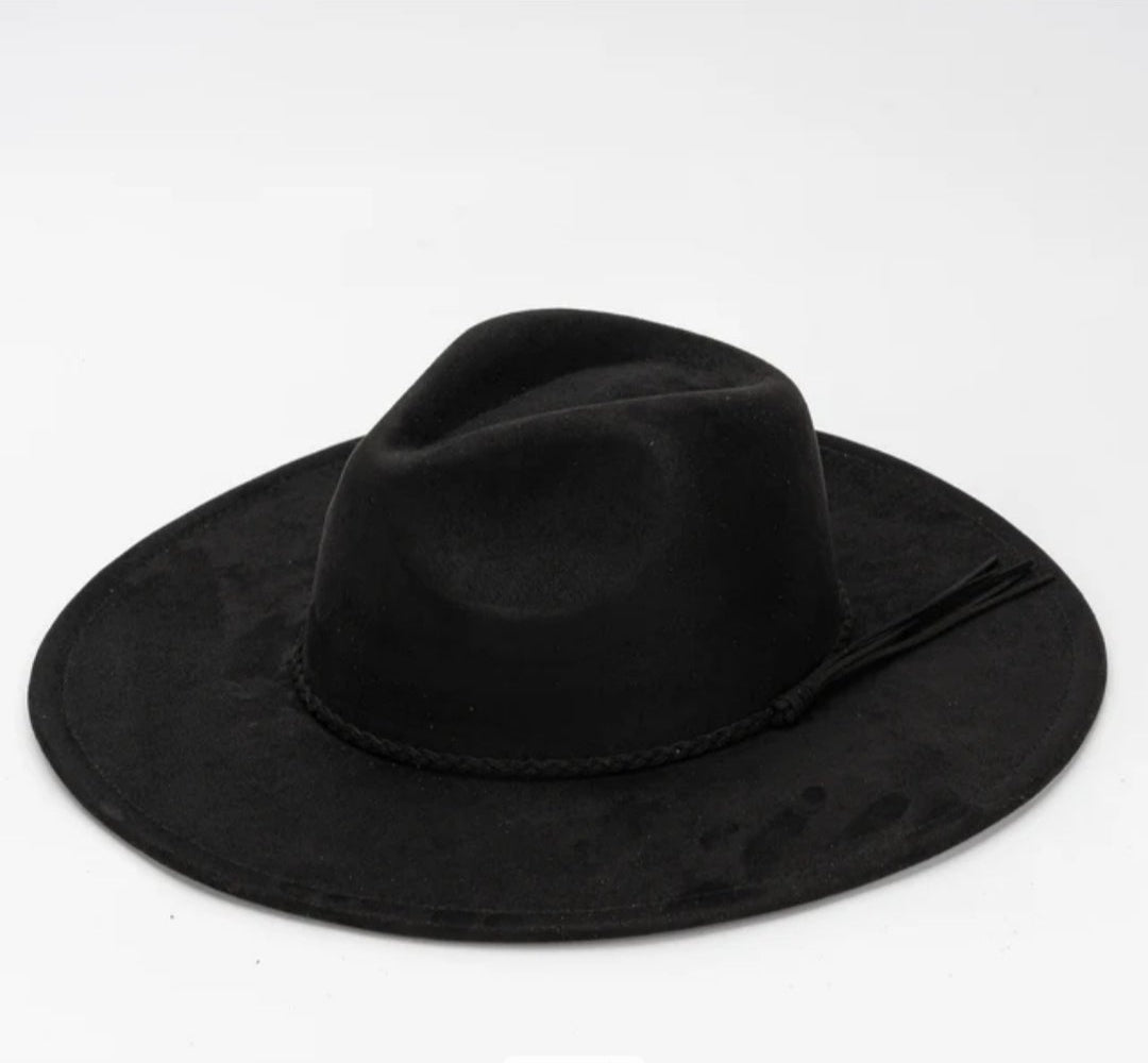 Classic Fedora-Style Cowboy Hat – Adjustable & Stylish Size 58-60-Black