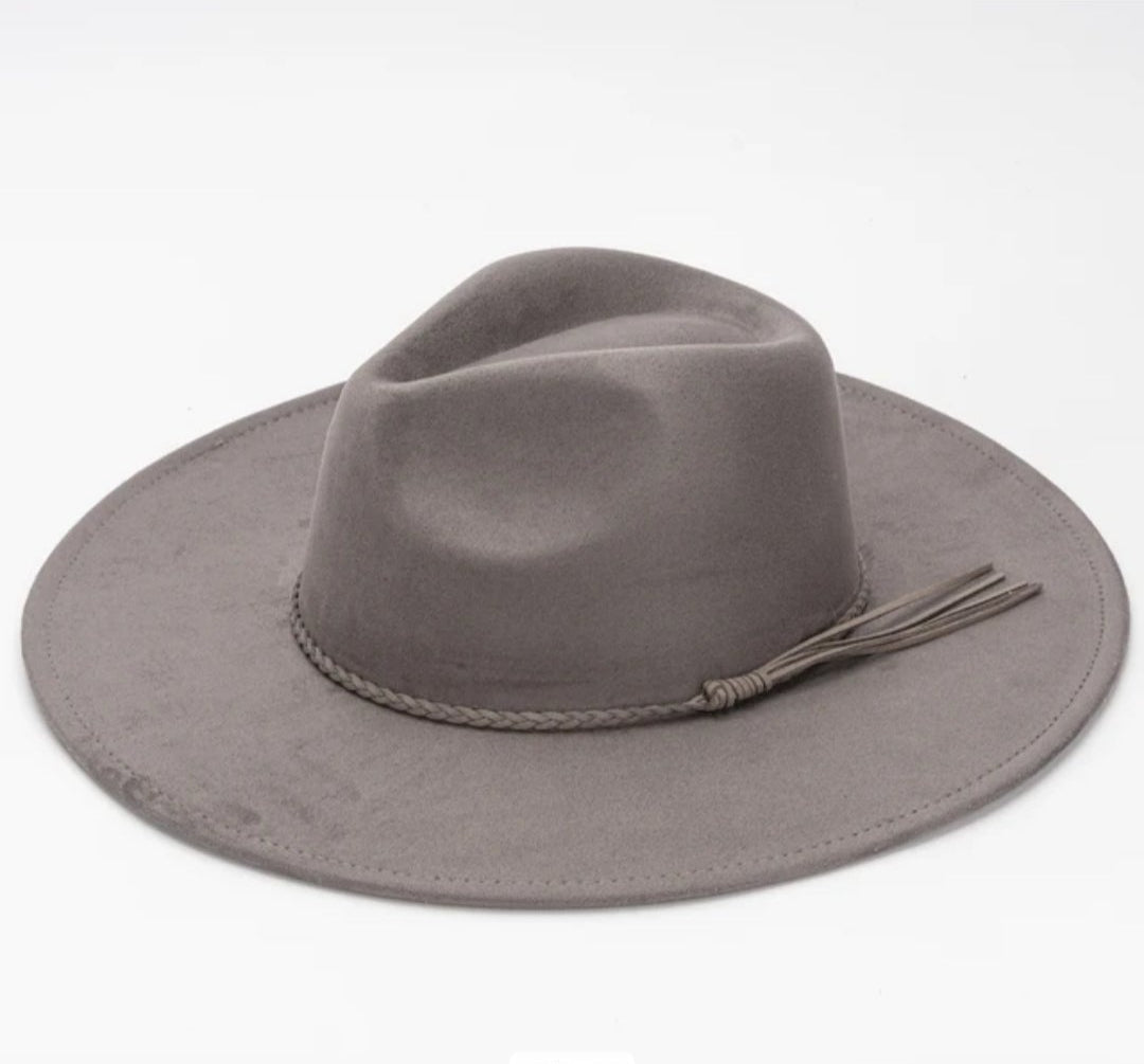 Classic Fedora-Style Cowboy Hat – Adjustable & Stylish Size 58-60-Gray