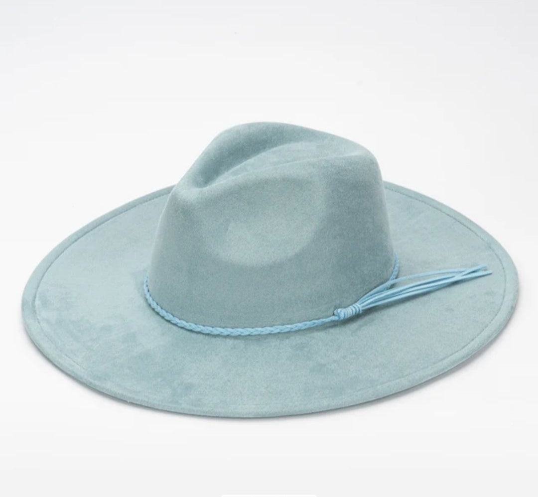 Classic Fedora-Style Cowboy Hat – Adjustable & Stylish Size 58-60-Light Blue