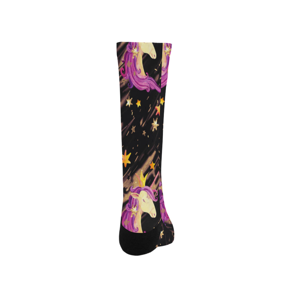 Watercolor unicorn seamless pattern Trouser Socks