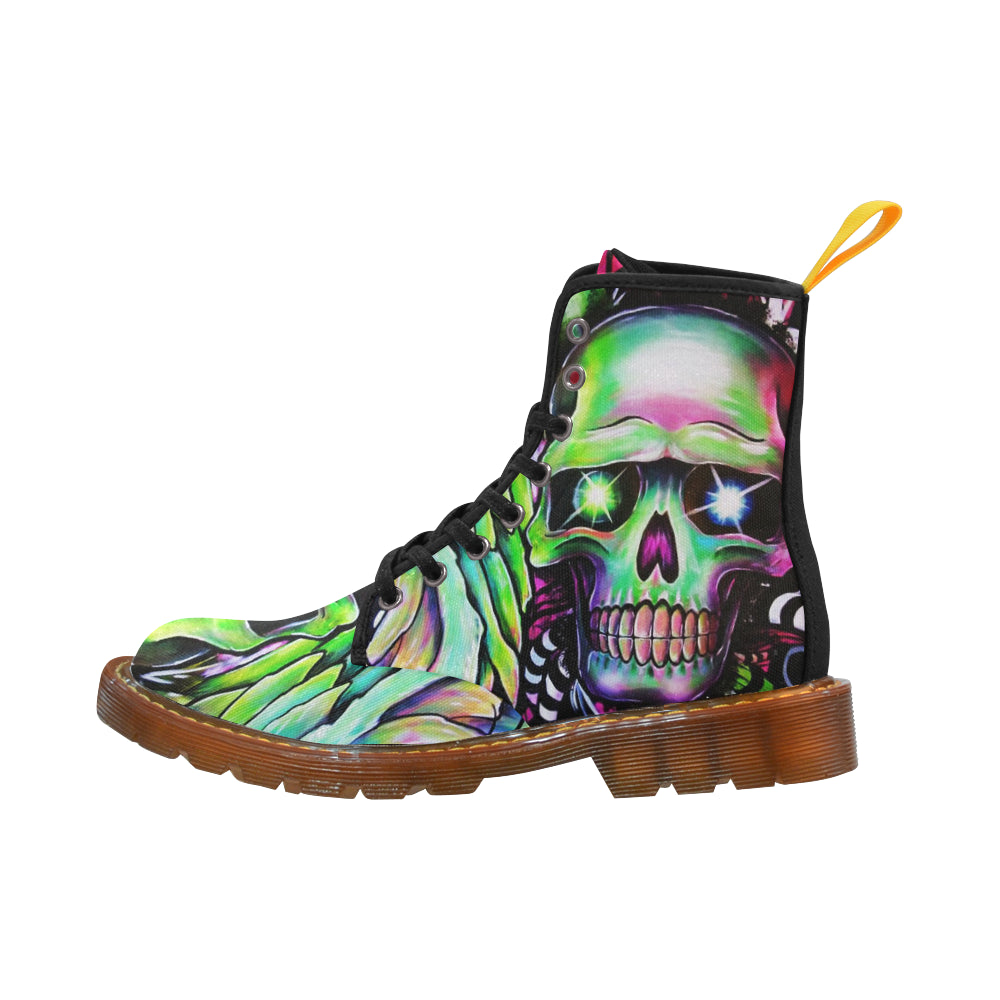 Green skull Martin Boots For Women Model 1203H