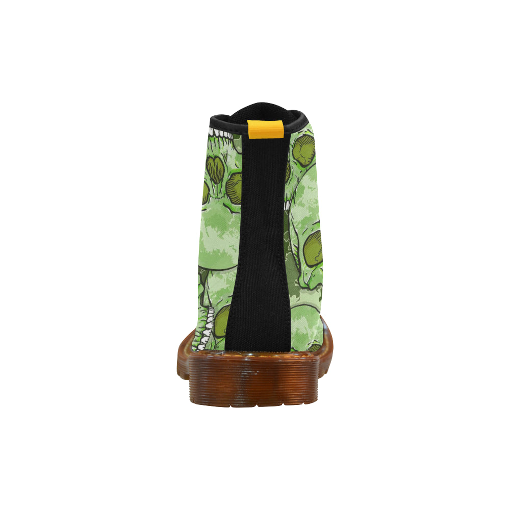 Green Skull Martin Boots For Women Model 1203H