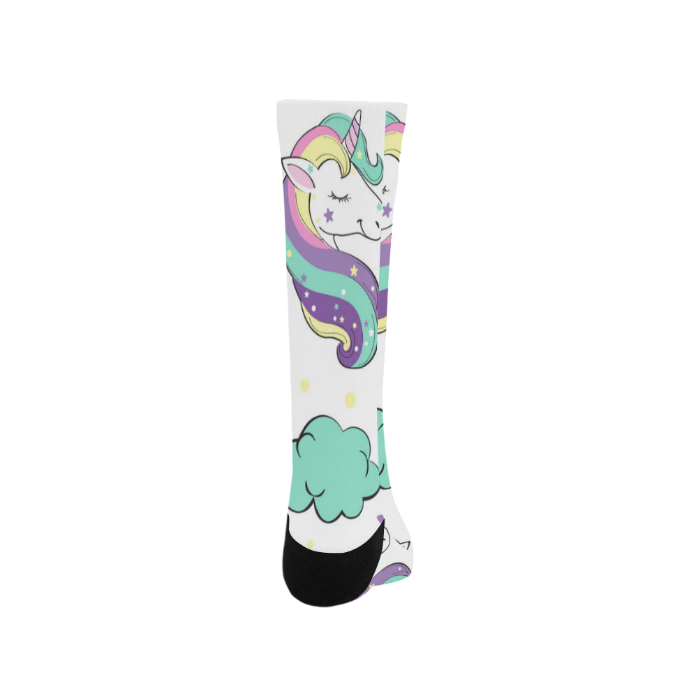 Unicorn in the clouds Pop Art Trouser Socks