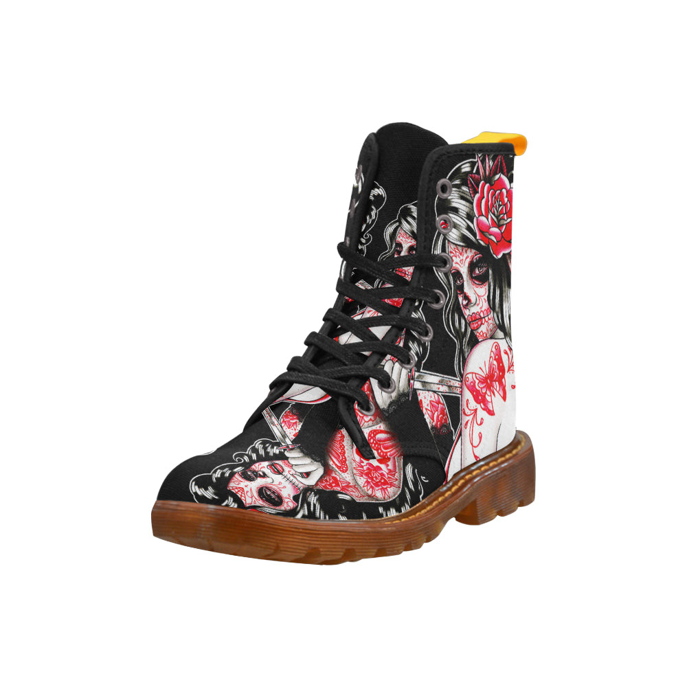 Women Sugar Skull Martin Boots For Women Model 1203H